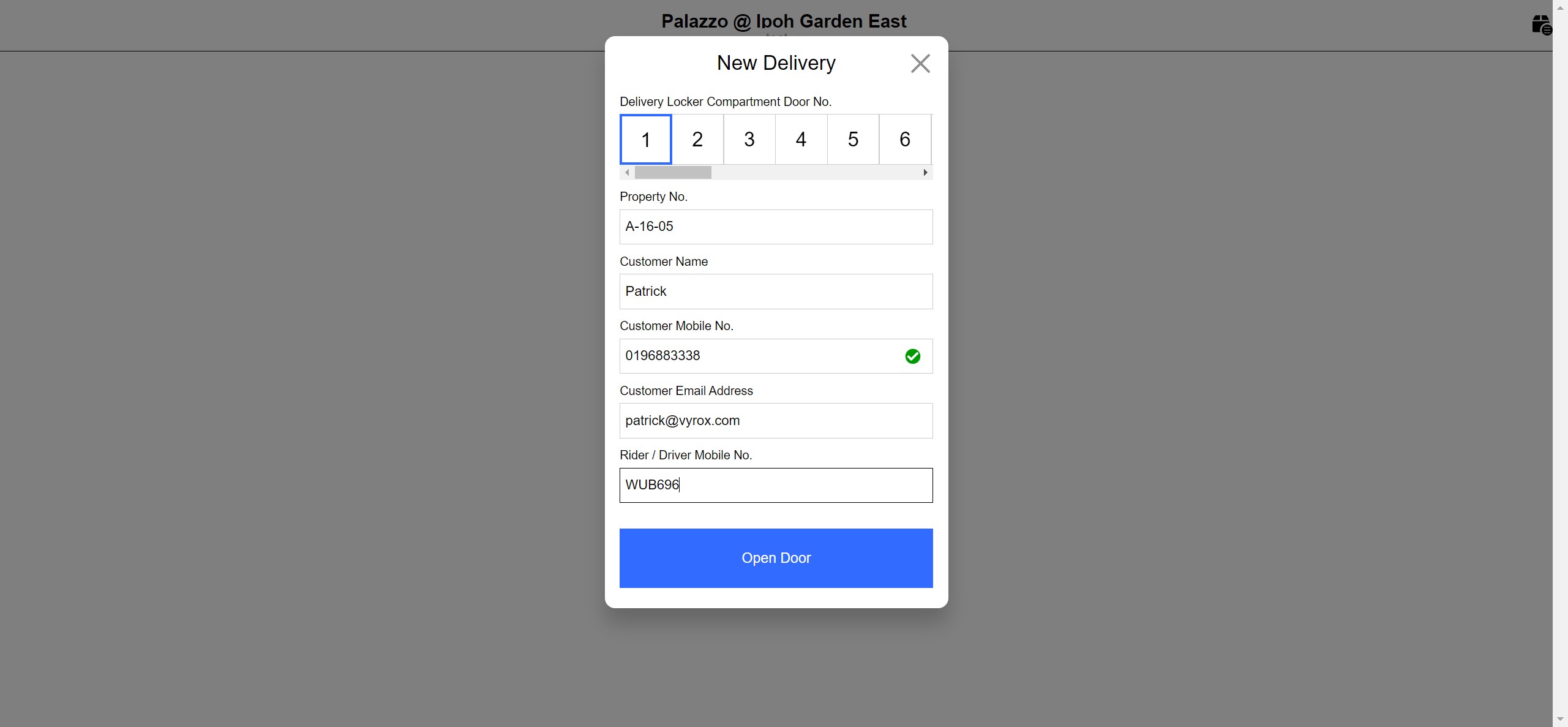Smart Delivery Lockers App Screenshot