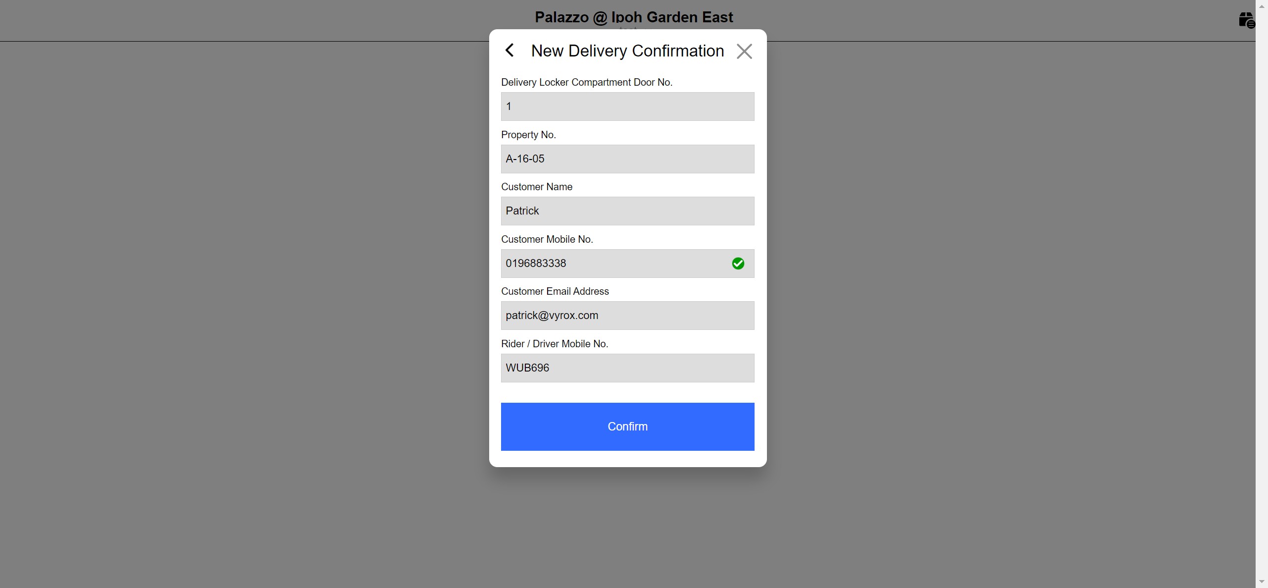 Smart Delivery Lockers App Screenshot