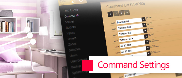 VHOME Smart Home command settings