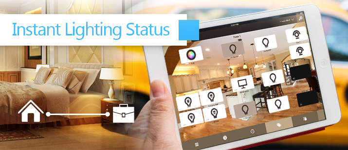 VHOME Smart Home instant lighting status monitoring