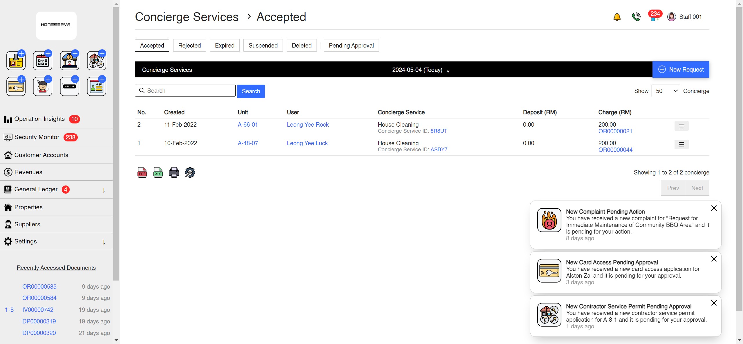 Concierge Services App Screenshot
