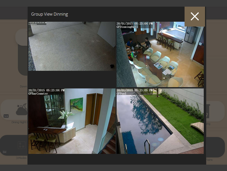VHOME Smart Home Foscam UI screenshot