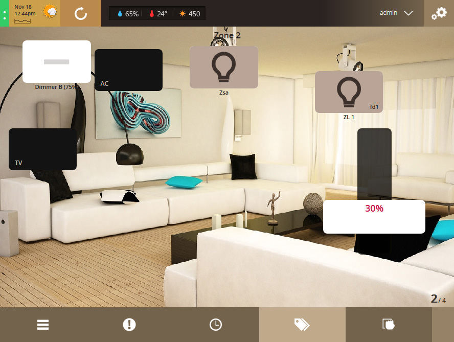 VHOME Smart Home simple and easy to use UI screenshot